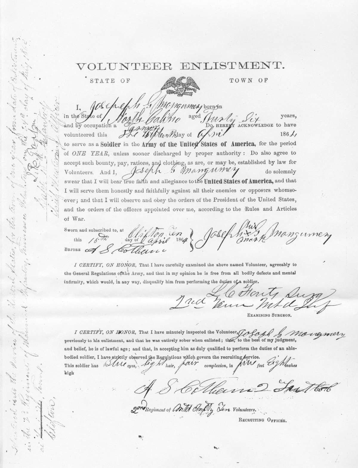 J G Montgomery service record